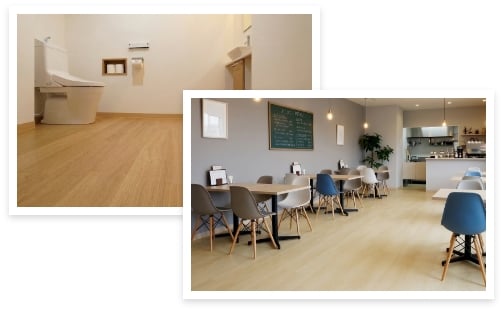 上貼り・土足対応の樹脂系床材